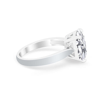 Solitaire Wedding Ring Simulated Cubic Zirconia 925 Sterling Silver